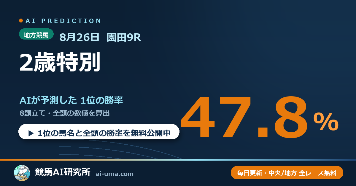 2026年8月26日 園田9R 2歳特別