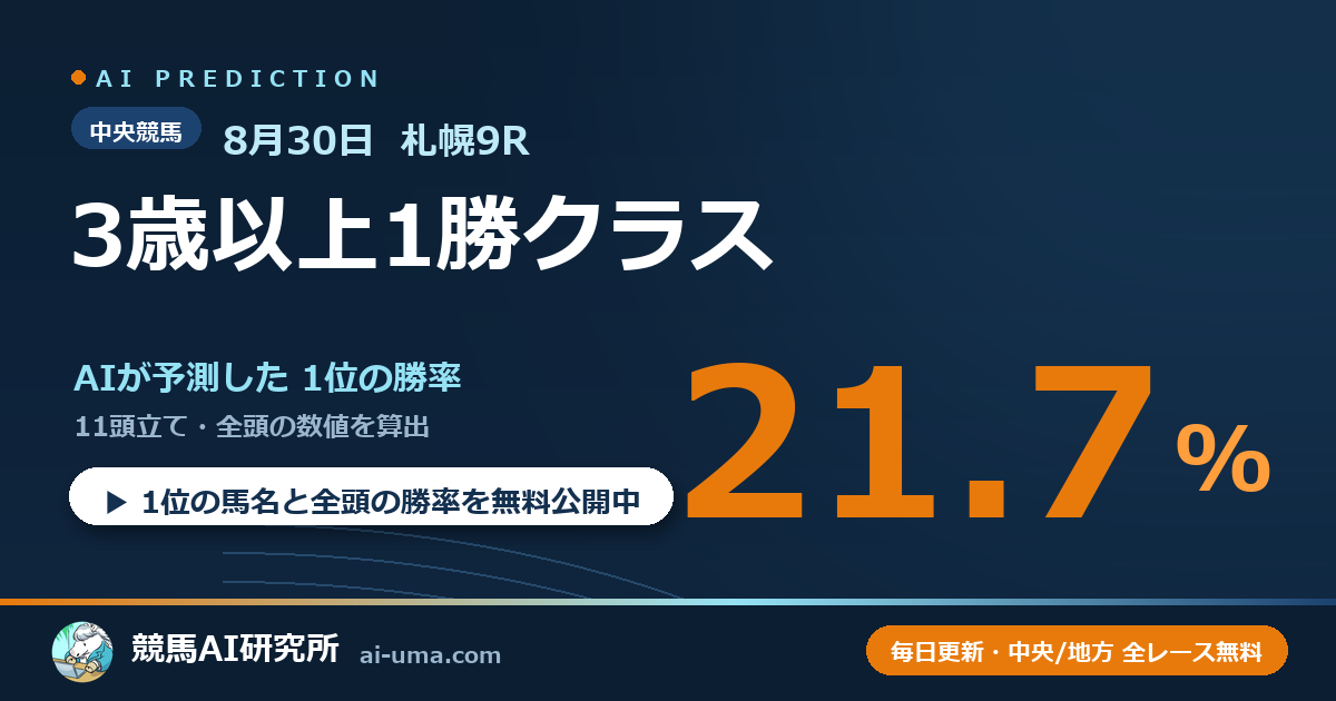 2026年8月30日 札幌9R 3歳以上1勝クラス