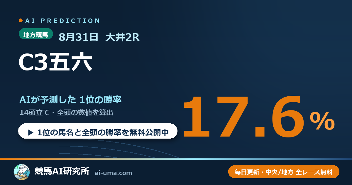2026年8月31日 大井2R C3五六