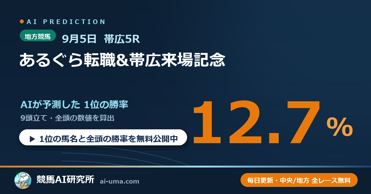 2026年9月5日 帯広5R あるぐら転職&帯広来場記念