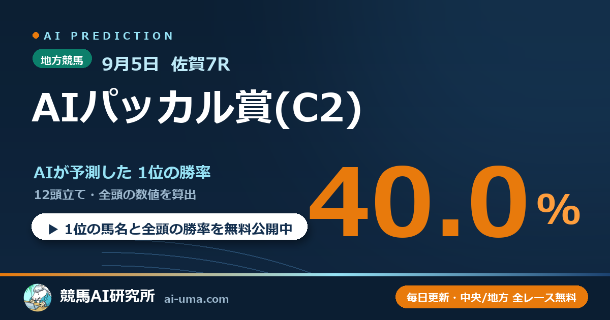2026年9月5日 佐賀7R AIパッカル賞(C2)