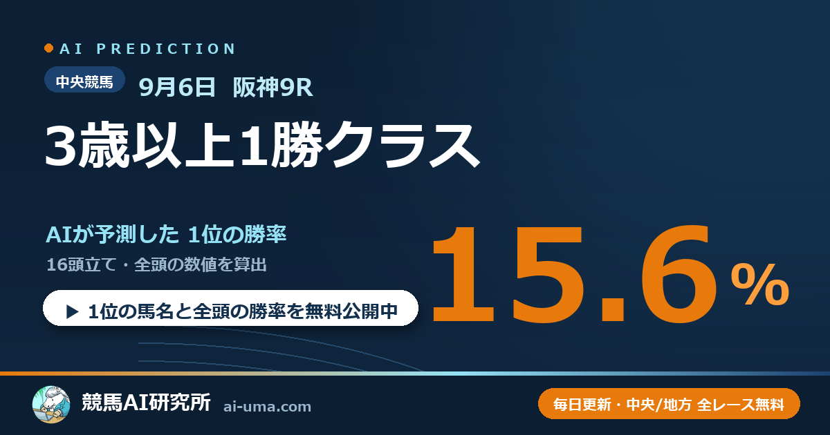 2026年9月6日 阪神9R 3歳以上1勝クラス