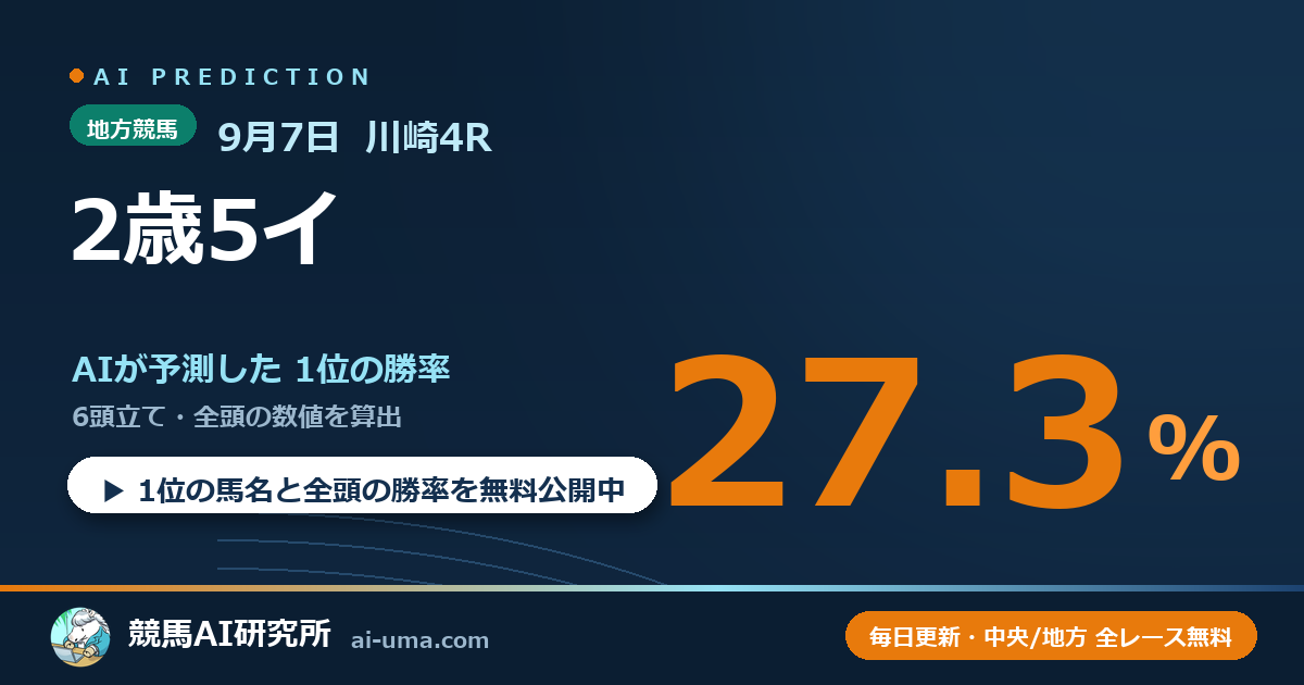 2026年9月7日 川崎4R 2歳5イ