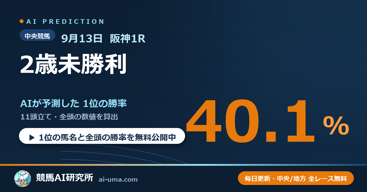 2026年9月13日 阪神1R 2歳未勝利