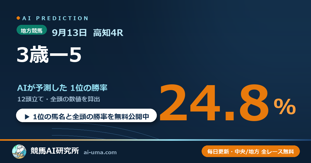 2026年9月13日 高知4R 3歳ー5