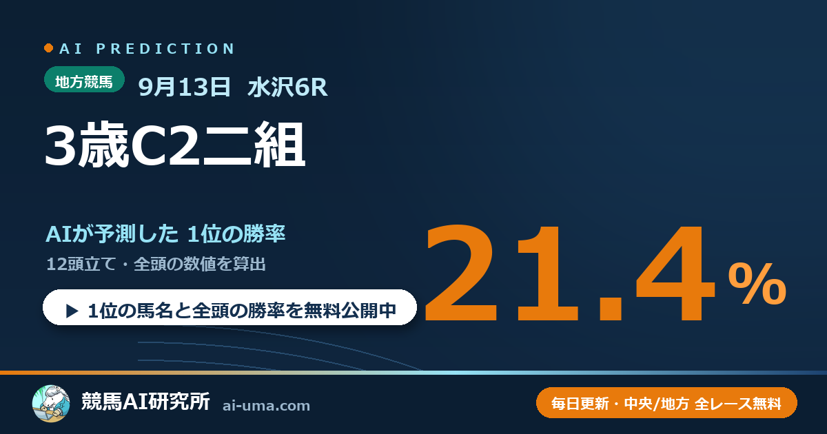 2026年9月13日 水沢6R 3歳C2二組