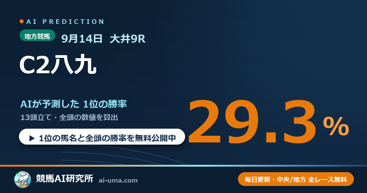 2026年9月14日 大井9R C2八九