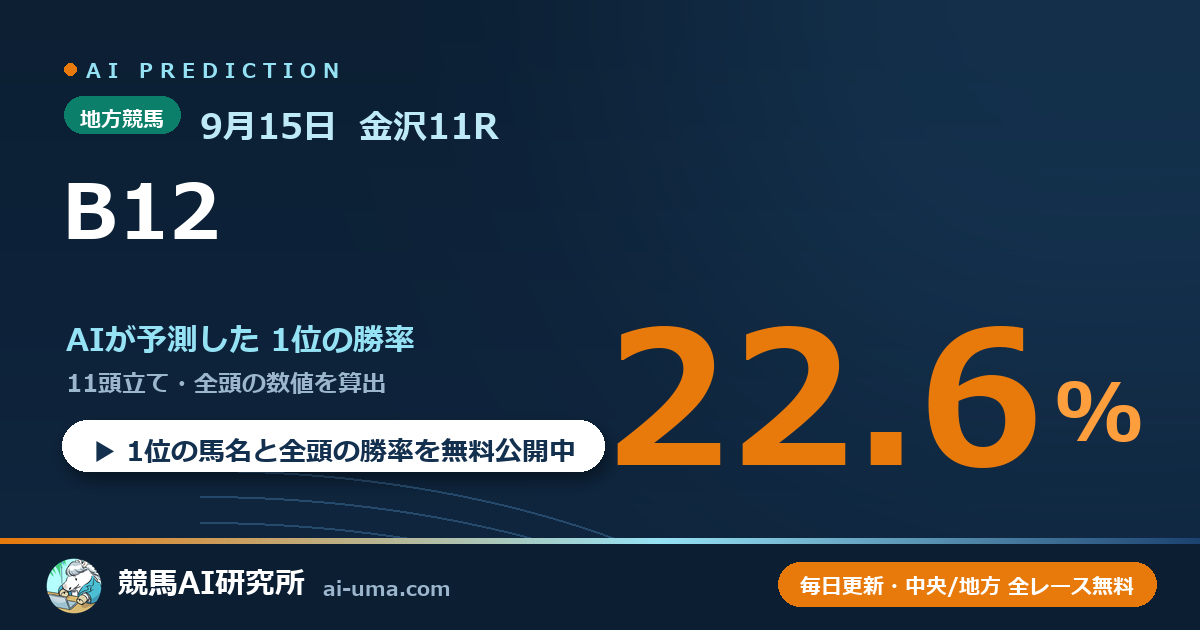 2026年9月15日 金沢11R B12