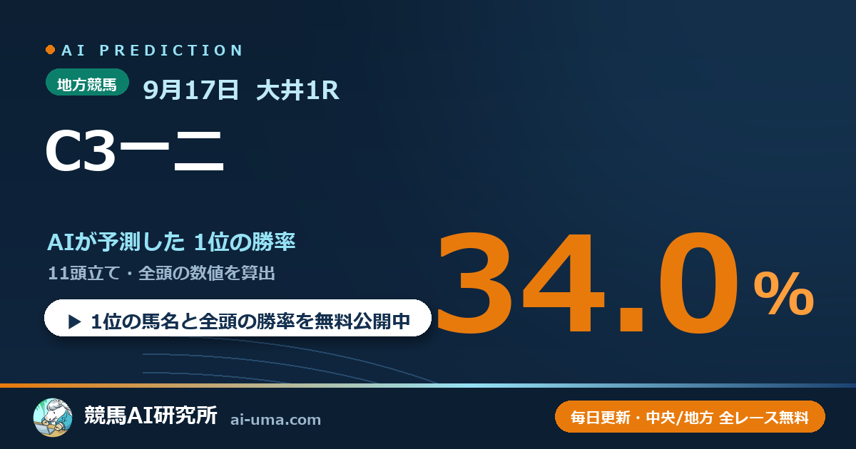 2026年9月17日 大井1R C3一二