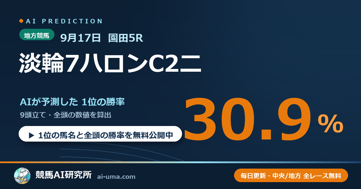 2026年9月17日 園田5R 淡輪7ハロンC2二