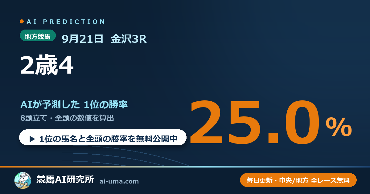 2026年9月21日 金沢3R 2歳4