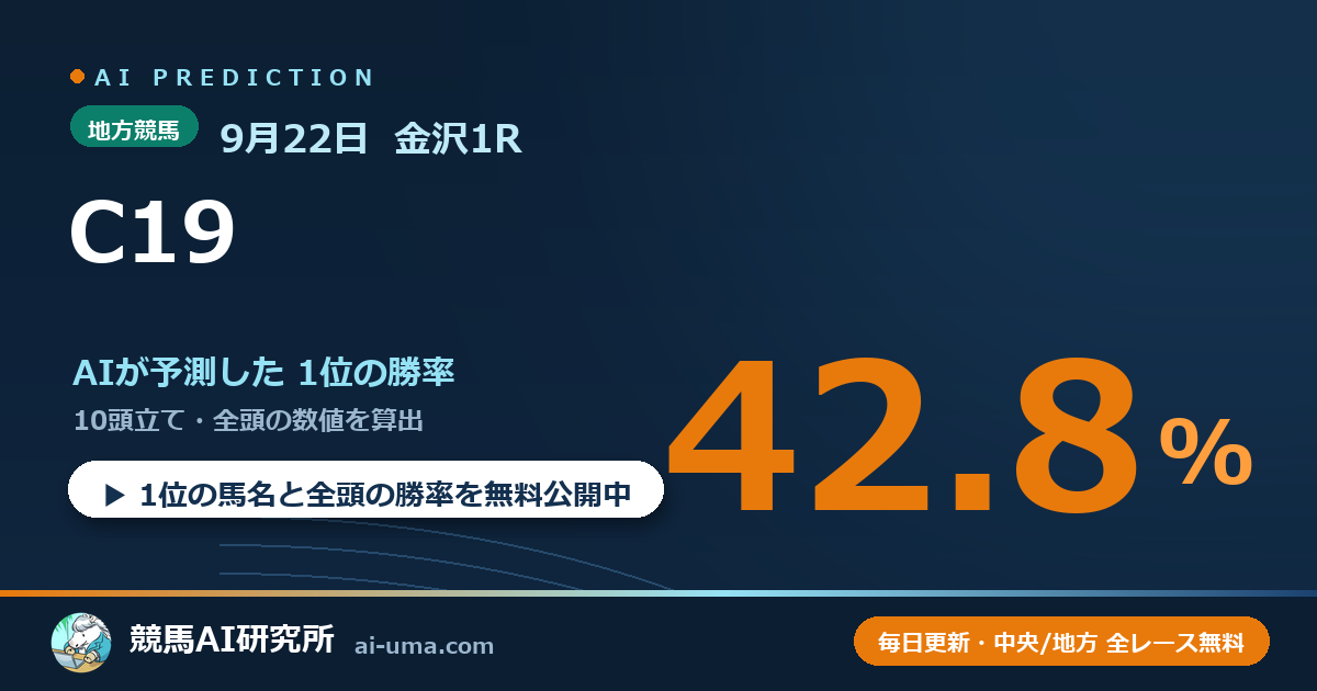 2026年9月22日 金沢1R C19