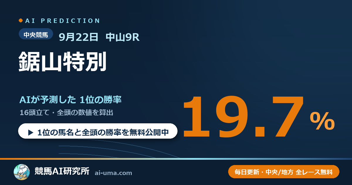 2026年9月22日 中山9R 鋸山特別