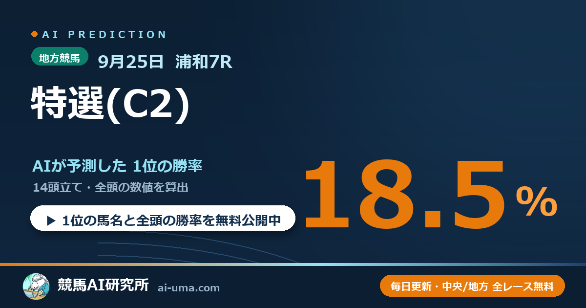 2026年9月25日 浦和7R 特選(C2)