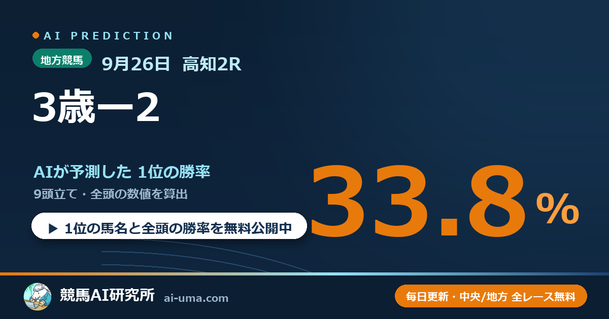 2026年9月26日 高知2R 3歳ー2