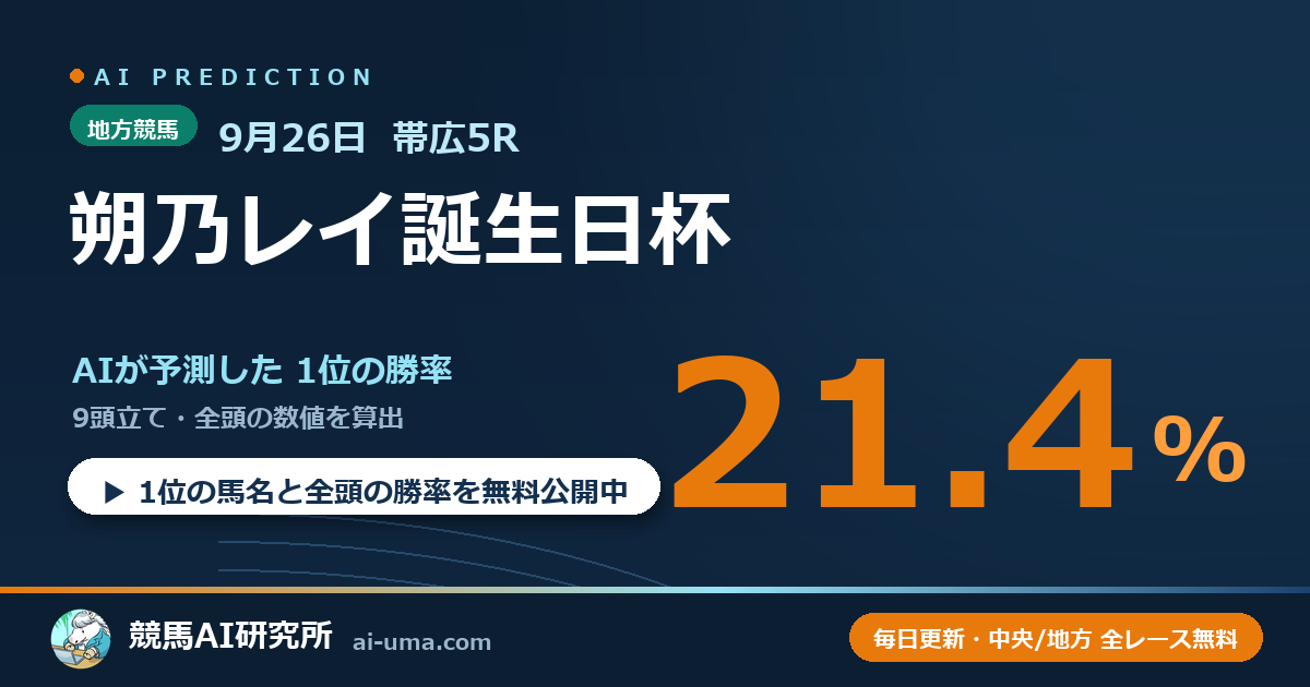2026年9月26日 帯広5R 朔乃レイ誕生日杯
