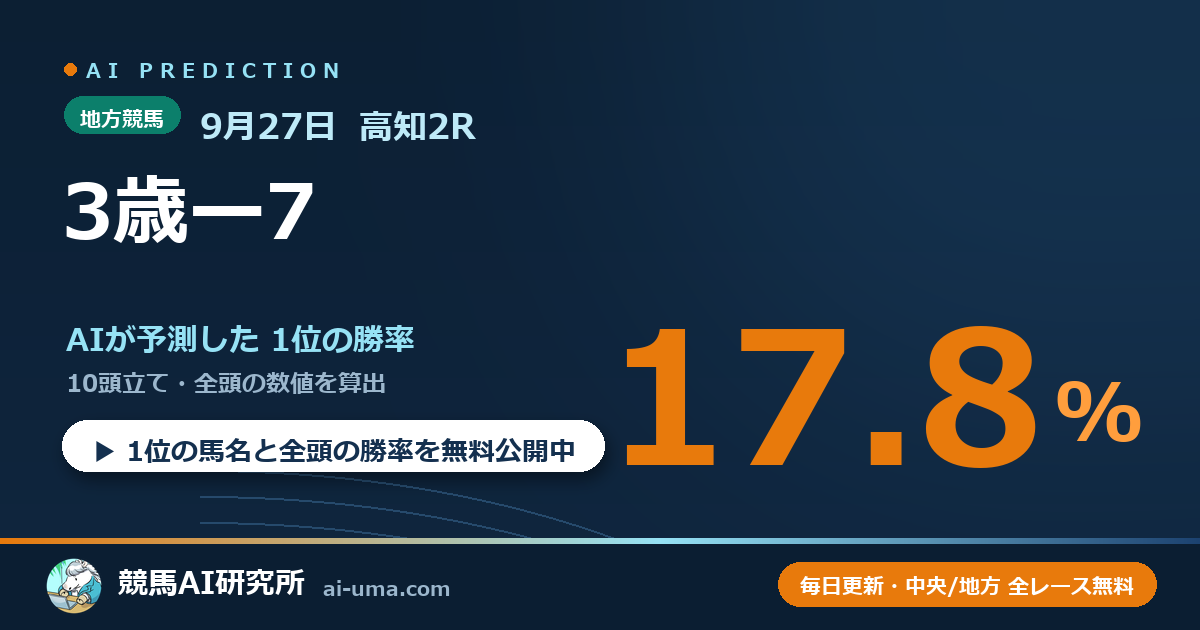 2026年9月27日 高知2R 3歳ー7