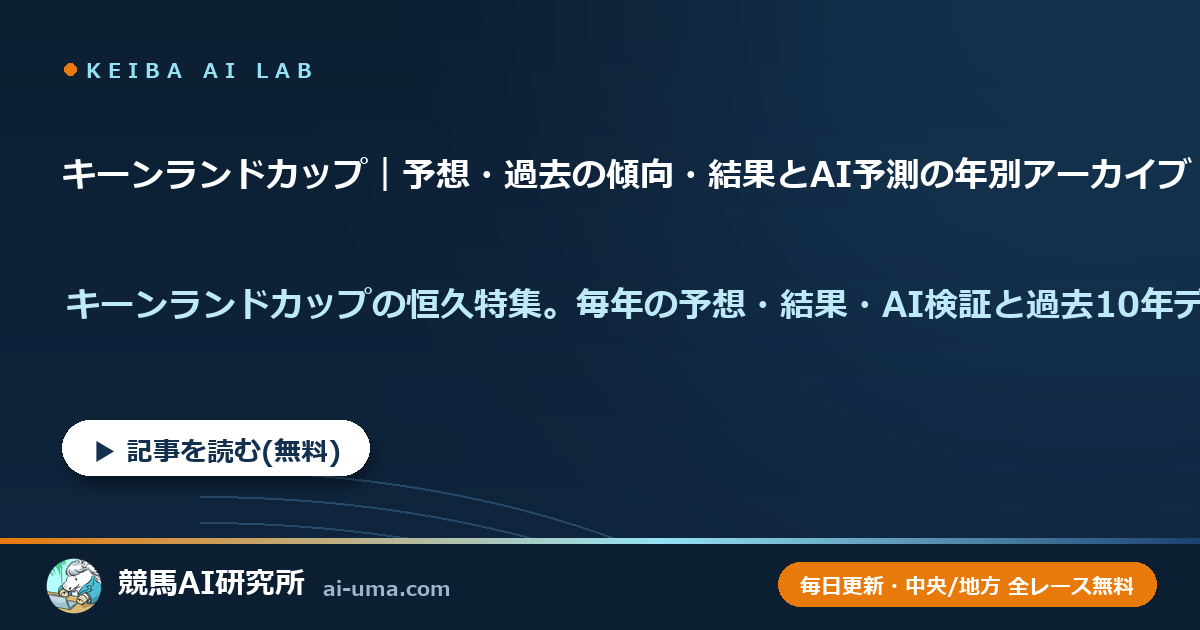 キーンランドカップ｜予想・過去の傾向・結果とAI予測の年別アーカイブ
