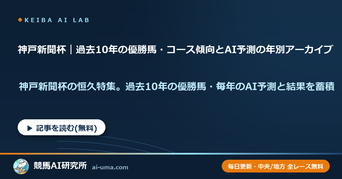 神戸新聞杯｜過去10年の優勝馬・コース傾向とAI予測の年別アーカイブ