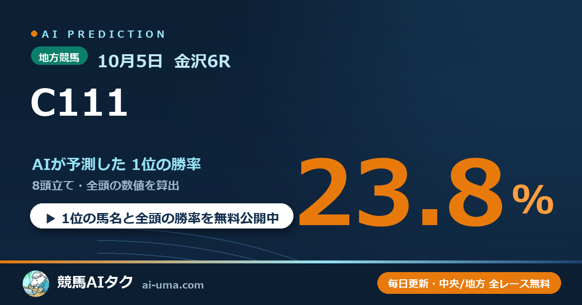 2026年10月5日 金沢6R C111