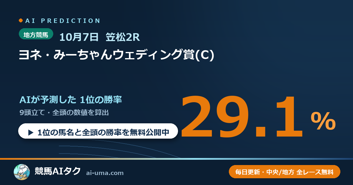 2026年10月7日 笠松2R ヨネ・みーちゃんウェディング賞(C)