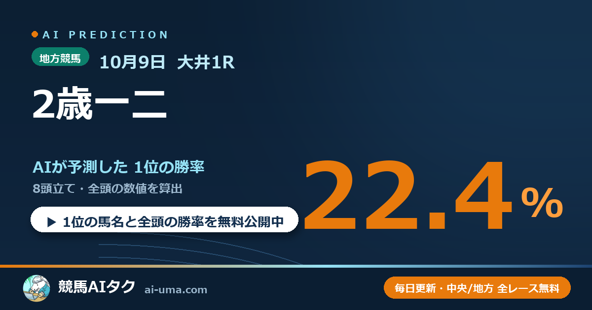 2026年10月9日 大井1R 2歳一二