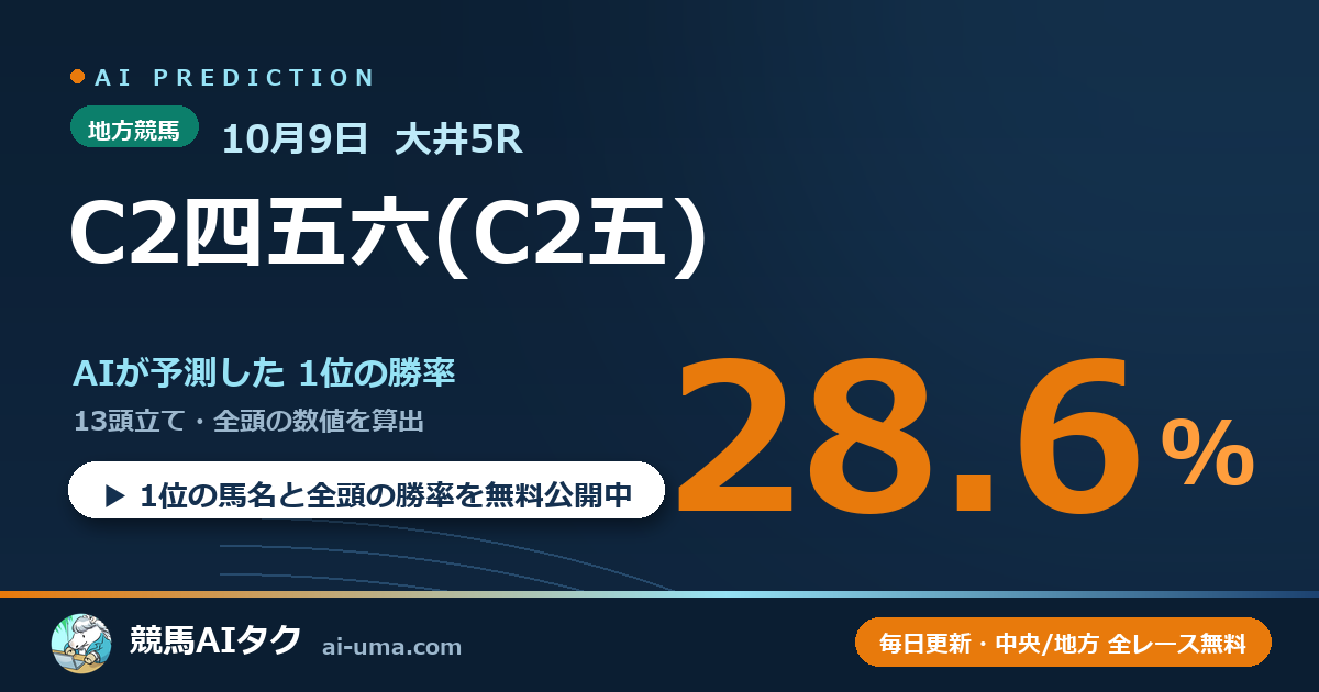2026年10月9日 大井5R C2四五六(C2五)