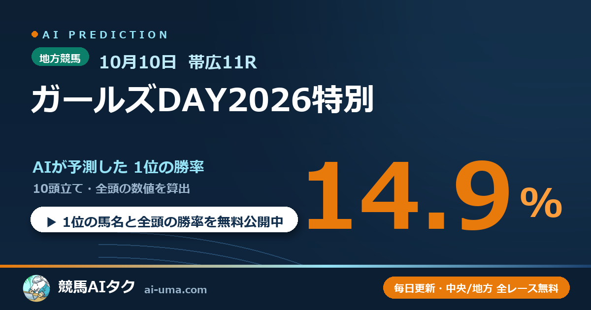 2026年10月10日 帯広11R ガールズDAY2026特別