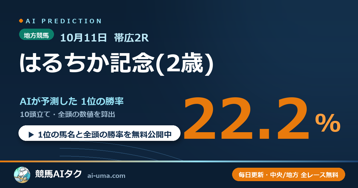 2026年10月11日 帯広2R はるちか記念(2歳)