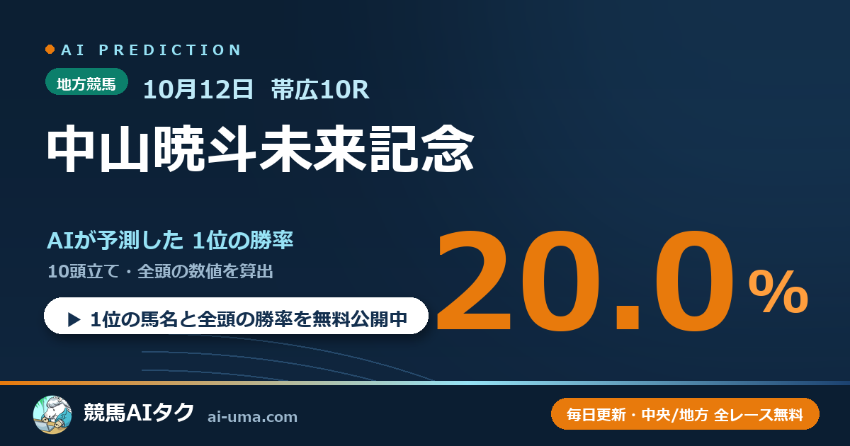 2026年10月12日 帯広10R 中山暁斗未来記念