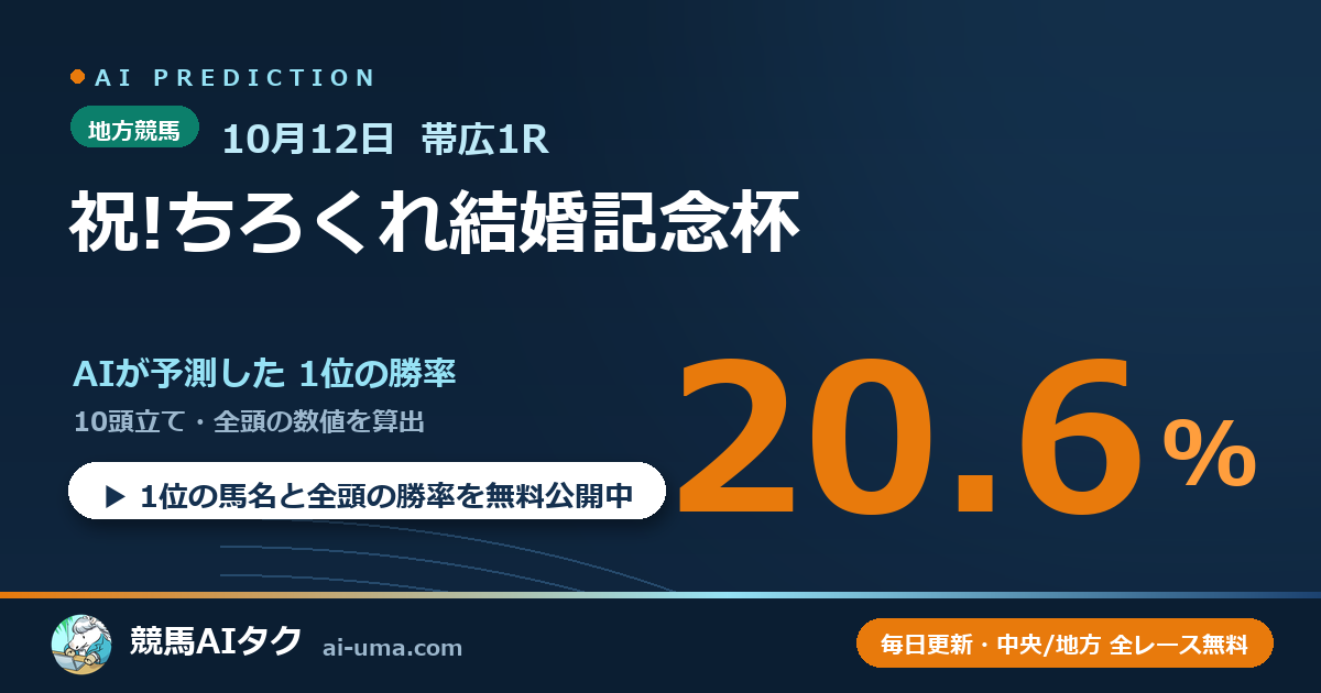 2026年10月12日 帯広1R 祝!ちろくれ結婚記念杯