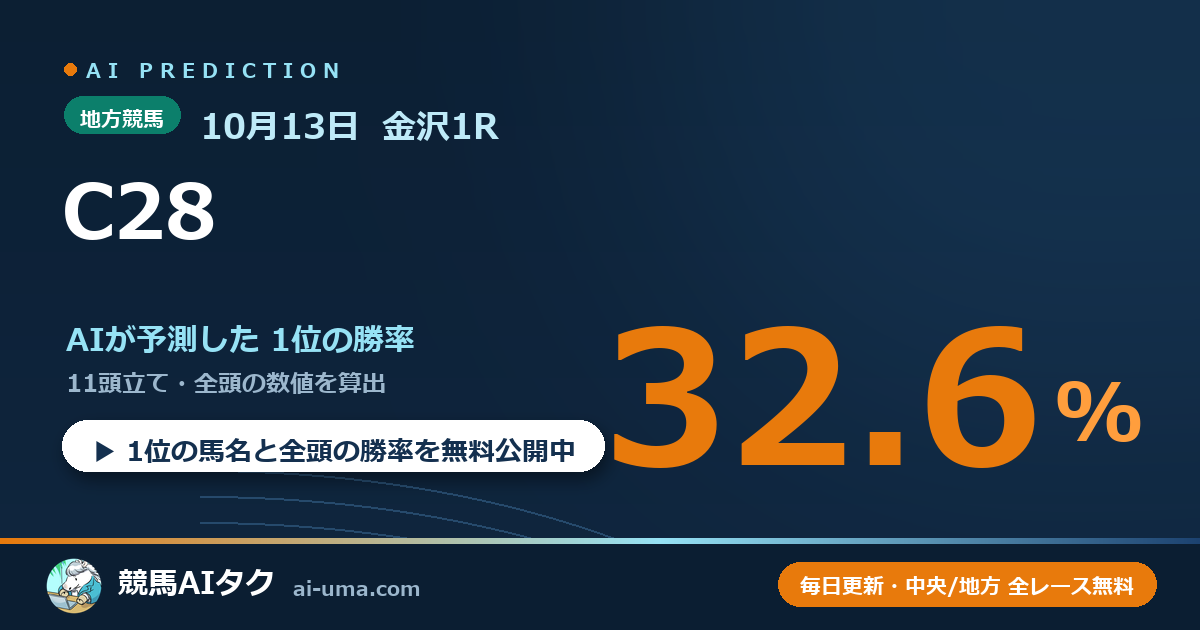 2026年10月13日 金沢1R C28