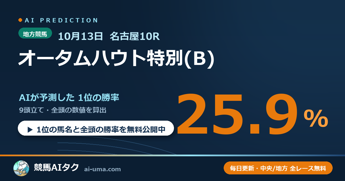 2026年10月13日 名古屋10R オータムハウト特別(B)