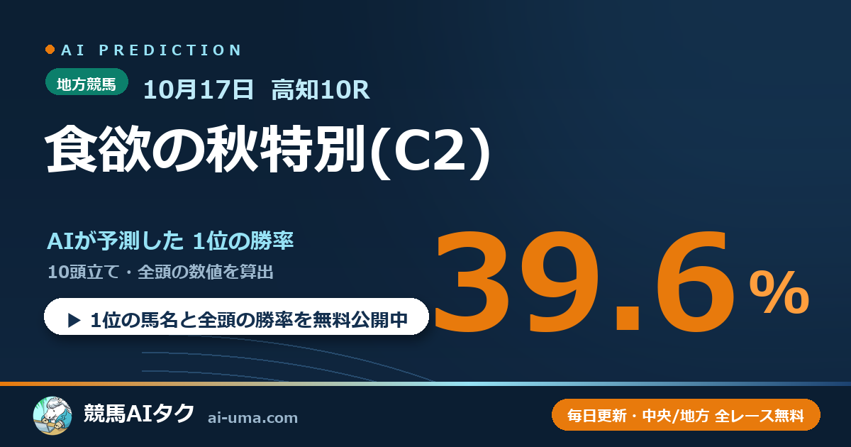 2026年10月17日 高知10R 食欲の秋特別(C2)