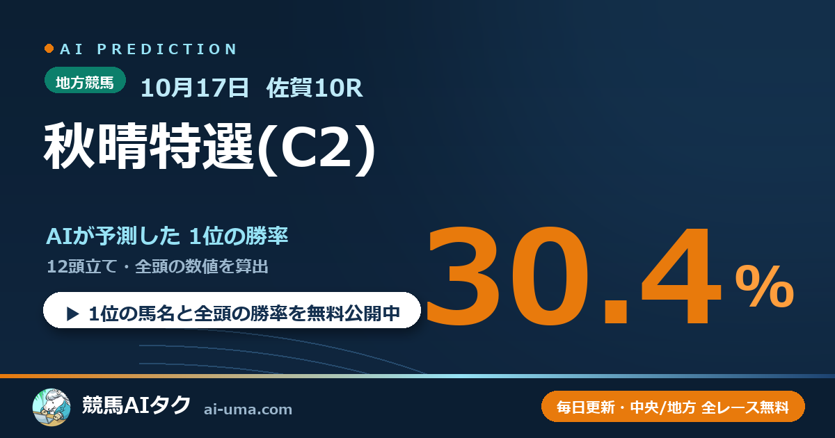 2026年10月17日 佐賀10R 秋晴特選(C2)