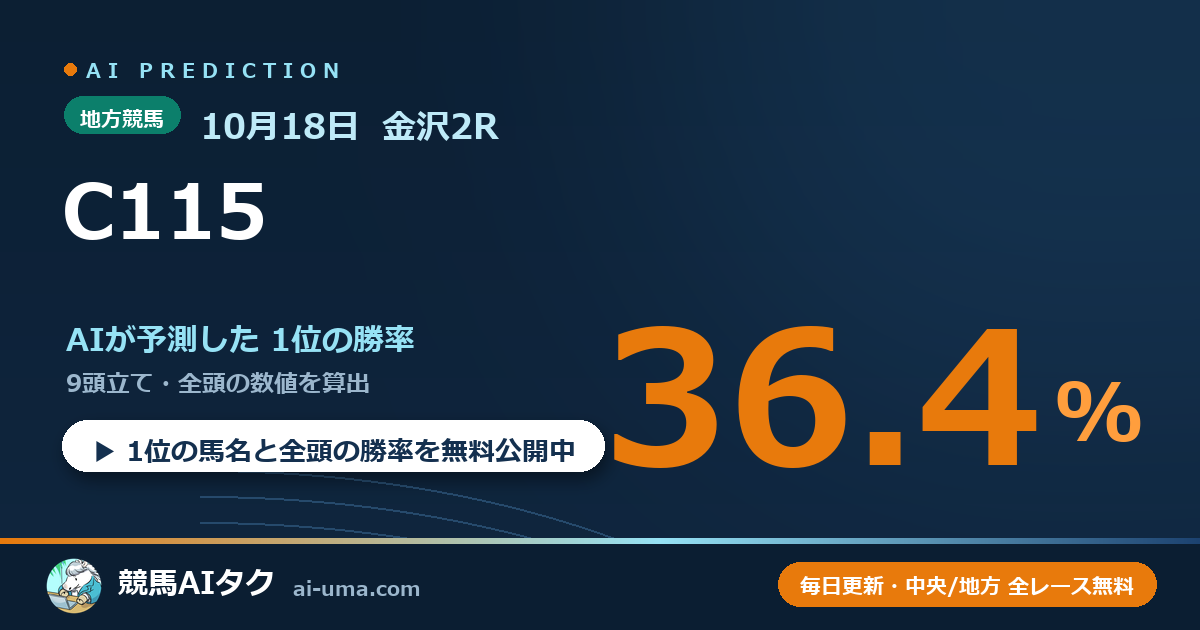 2026年10月18日 金沢2R C115