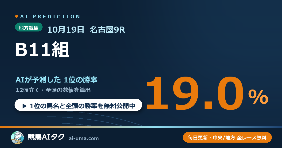 2026年10月19日 名古屋9R B11組