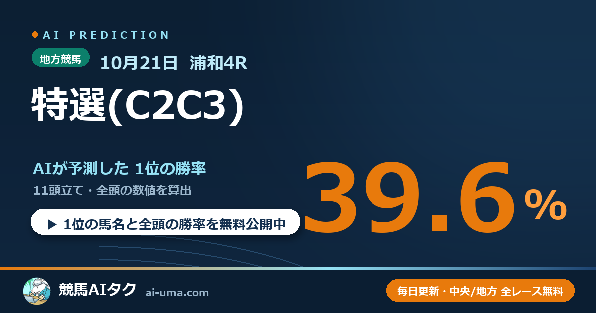 2026年10月21日 浦和4R 特選(C2C3)