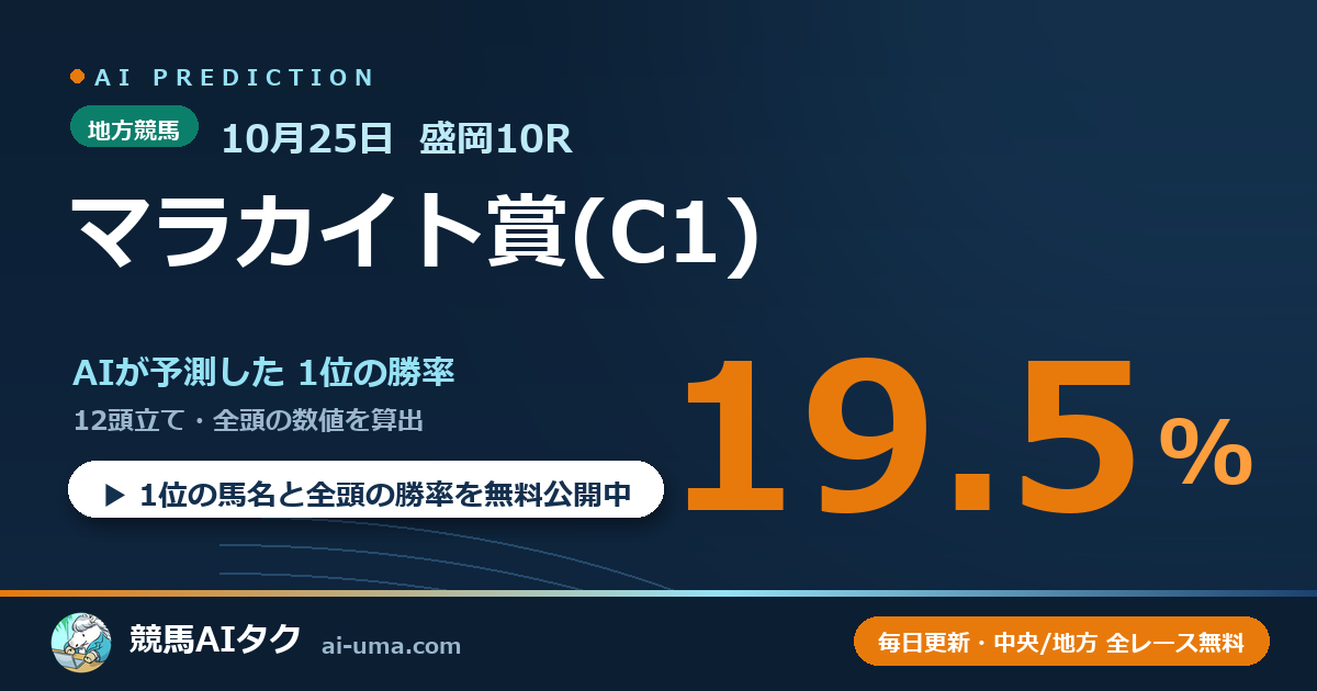 2026年10月25日 盛岡10R マラカイト賞(C1)